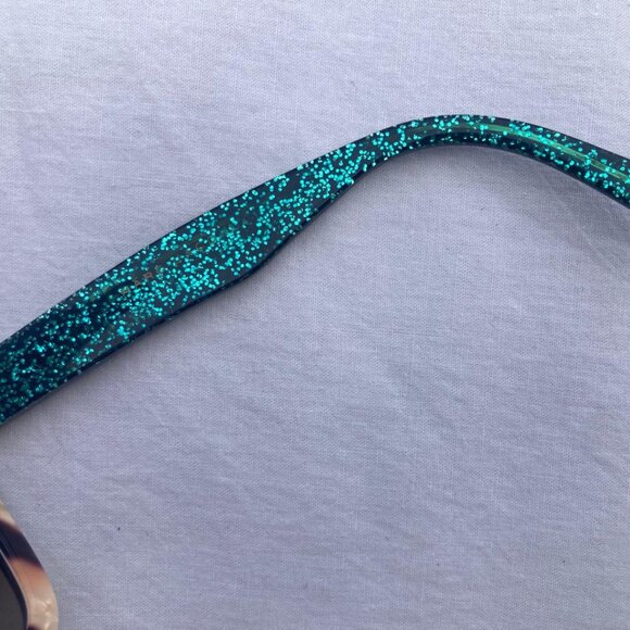 Marc Jacobs Sunglasses 229/S 2PO3J/SP Black Green Glitter Square Black Lenses - Picture 11 of 15